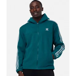 Mens 3 Stripes Full Zip Polar Fleece Hoodie-adidas Originals Best