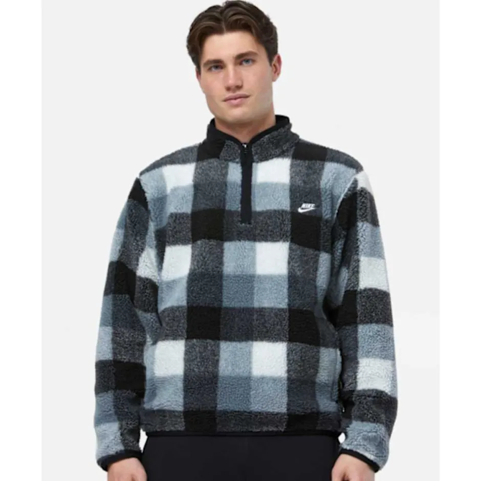 Mens Club Sherpa Half Zip Top-Nike New