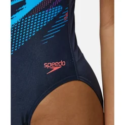 Womens Digital Printed Medalist Swimsuit-Speedo New