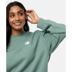 Womens Linear Heritage Crew Neck Sweatshirt-New Balance New
