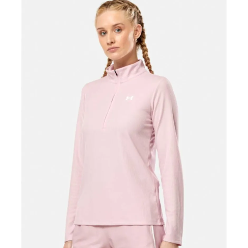 Womens Tech Ribbed Half Zip Top-Under Armour Discount