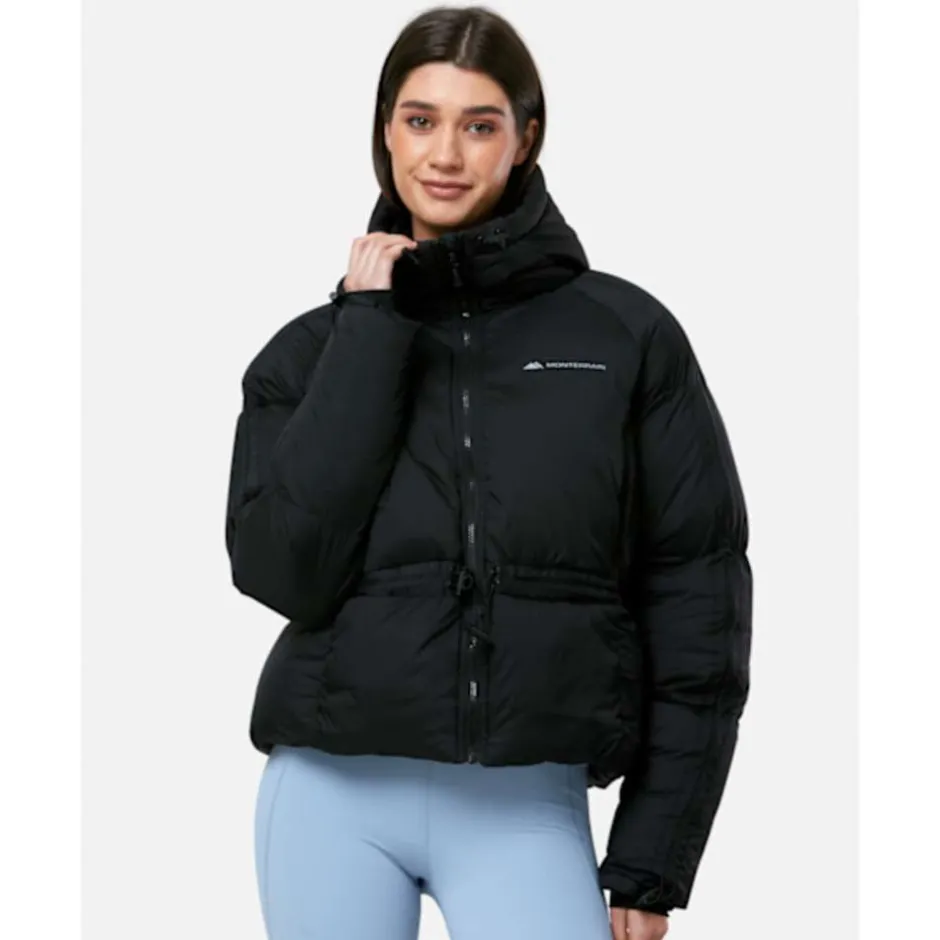 Womens Track Bungee Cropped Puffer Jacket-Monterrain Clearance